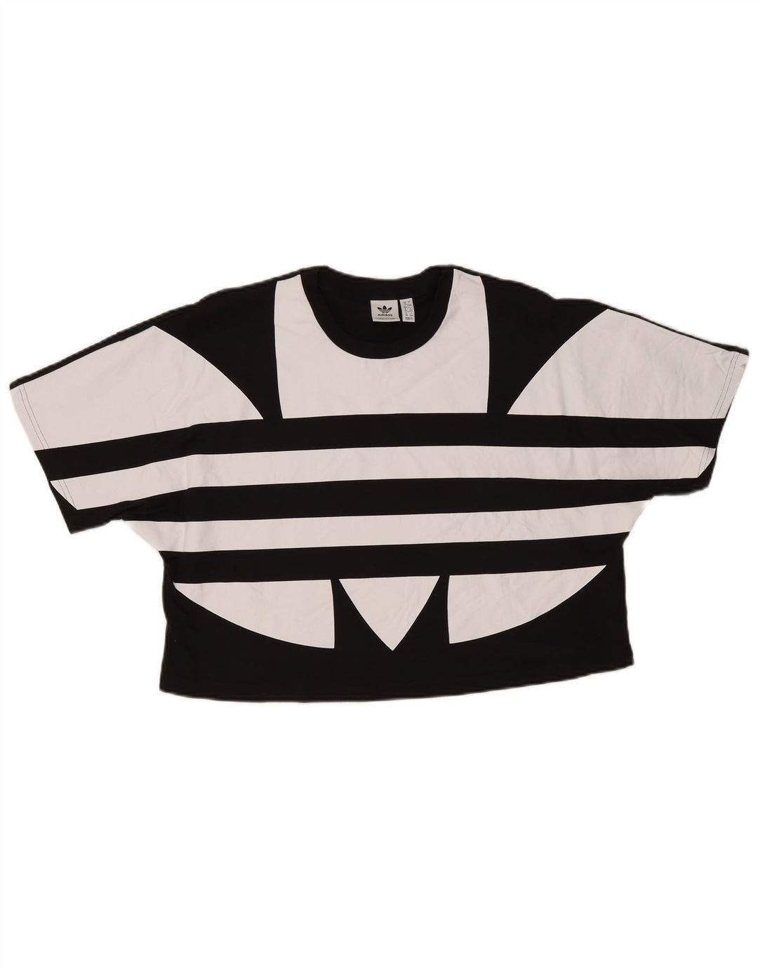 Adidas Camiseta de gran tamaño para mujer con gráfico corto UK 12 Medium Black Cotton