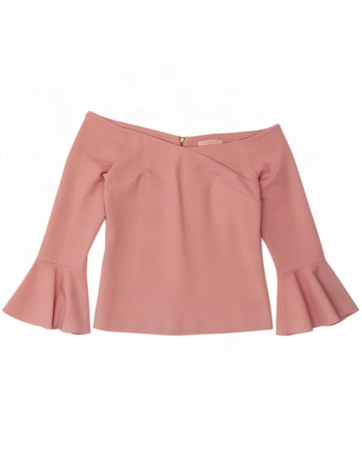 Ted Baker Top corto con hombros descubiertos para mujer Talla 3 Viscosa rosa mediana