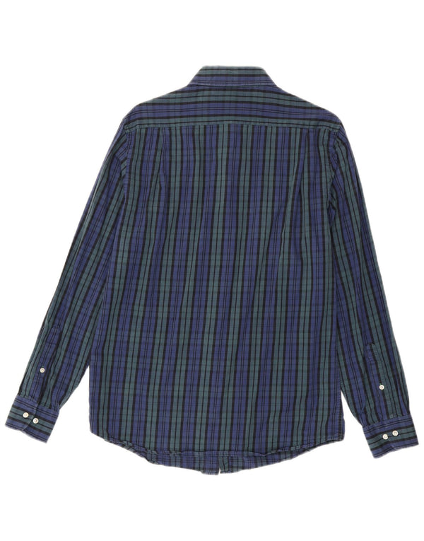 Tommy Hilfiger Camisa Slim Fit para hombre Talla 15 1/2 Algodón a cuadros azul mediano