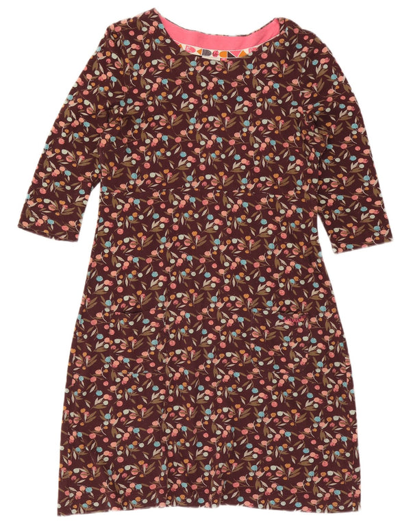 Weird Fish Vestido tubo de manga larga para mujer UK 42 Medio Púrpura Floral