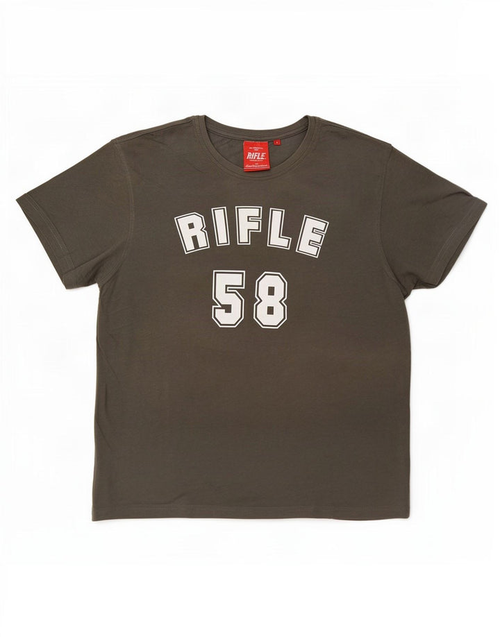 Rifle - Camiseta gráfica para hombre, talla grande, color gris