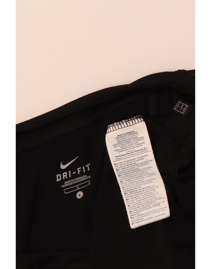 NIKE Womens Dri Fit T-Shirt Top UK 16 Large Black Polyester
