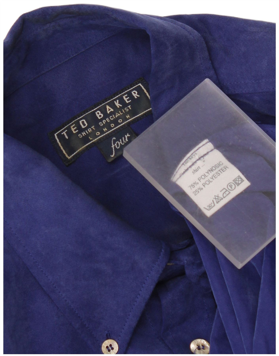 Ted Baker Camisa para hombre Talla 4 Grande Azul Polynosic