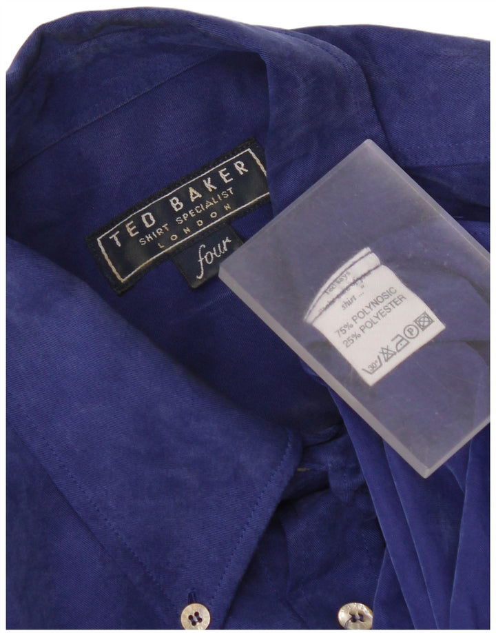 Ted Baker Camisa para hombre Talla 4 Grande Azul Polynosic