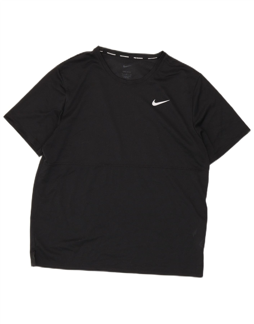 Nike - Camiseta para correr Dri Fit para hombre, talla grande, poliéster negro