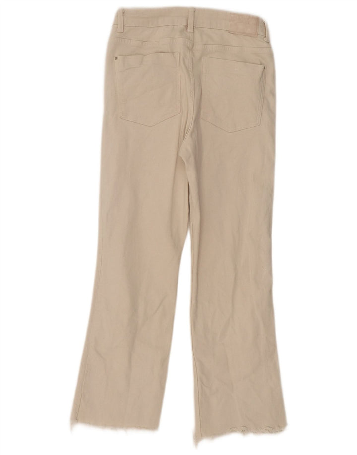 Zara Jeans Rectos Para Mujer EU 38 Small W28 L26 Blanco Roto