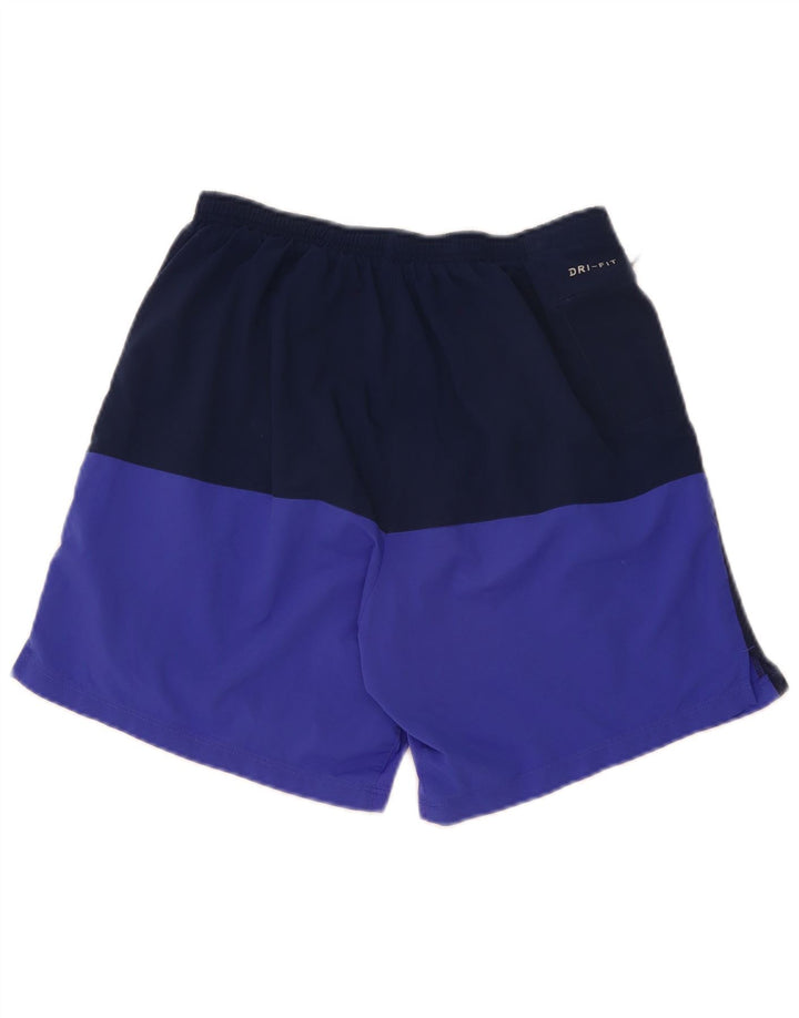 Pantalón corto deportivo Nike para hombre Poliéster color block azul marino mediano