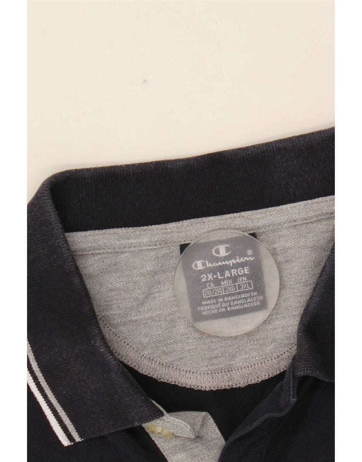 Champion Polo para hombre 2XL Azul Marino Rayas
