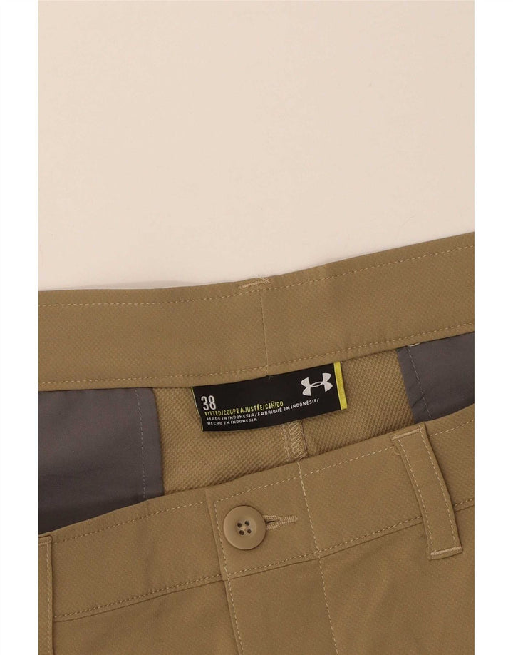 Under Armour Pantalones cortos casuales ajustados para hombre W38 XL Marrón