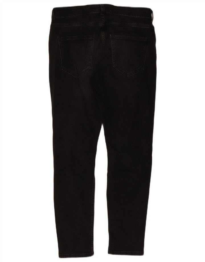 ZARA Vaqueros pitillo desgastados para hombre EU 42 Large W32 L28 Negro