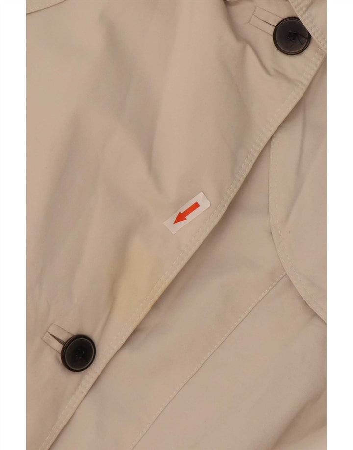 Zara Mujer Gabardina UK 12 Medio Algodón Blanco
