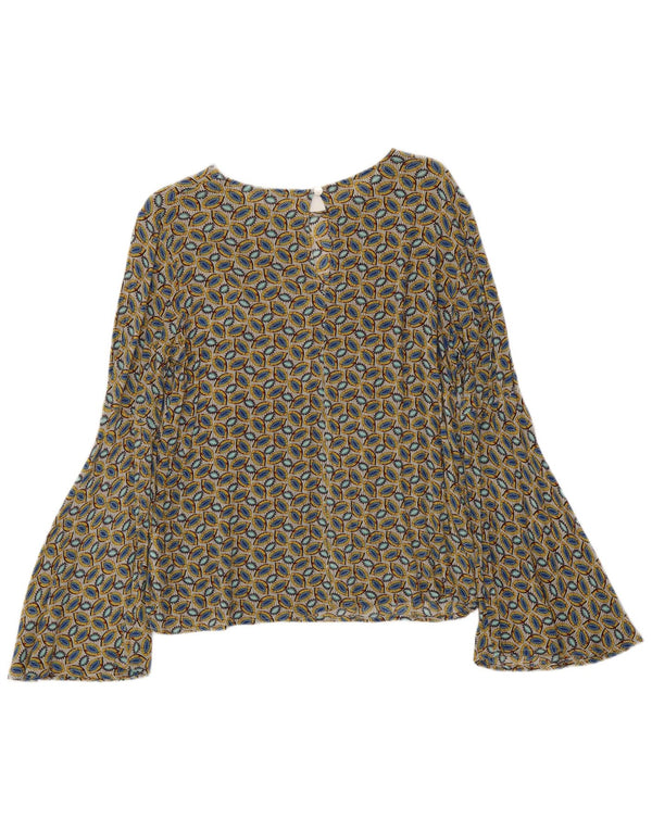 BENETTON Blusa con estampado abstracto para mujer, talla 40, talla M, multicolor