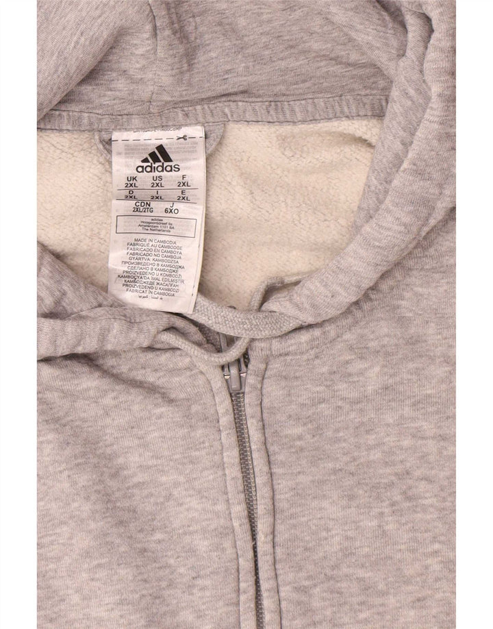 Adidas Sudadera con capucha y cremallera para hombre 2XL Gris