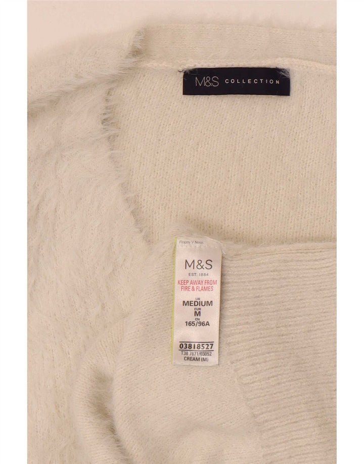 Marks & Spencer Suéter con cuello en V para mujer UK 40 Medium Off White