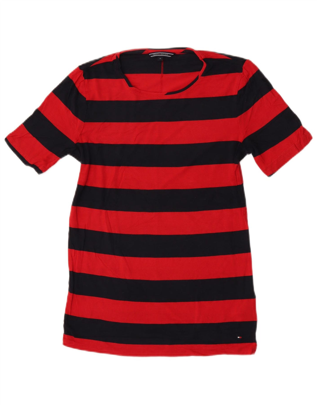 Tommy Hilfiger Camiseta para mujer Top UK 12 Medium Red Stripes