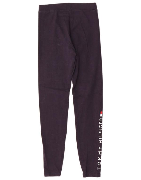 Tommy Hilfiger Leggings gráficos para mujer UK 10 Small Azul marino Algodón