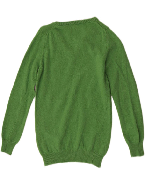 Gant Jersey con cuello en V para mujer UK 6 XS Lana de cordero verde