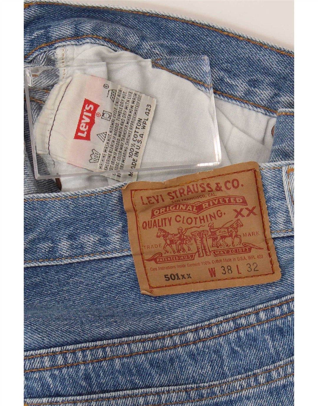 Levi's Hombre 501 Vaqueros Rectos W38 L29 Algodón Azul
