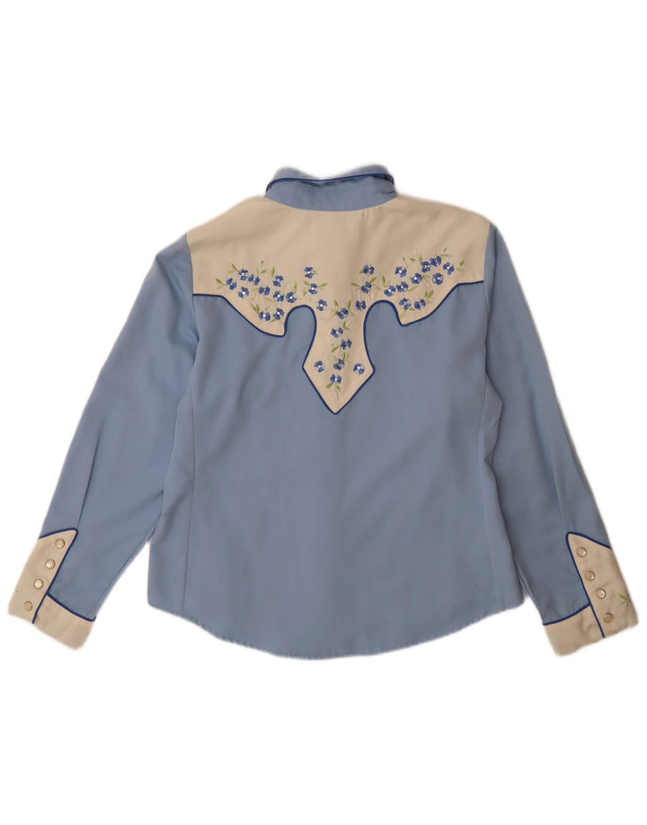 Camisa Scully para mujer UK 44 Azul medio Rayón color block