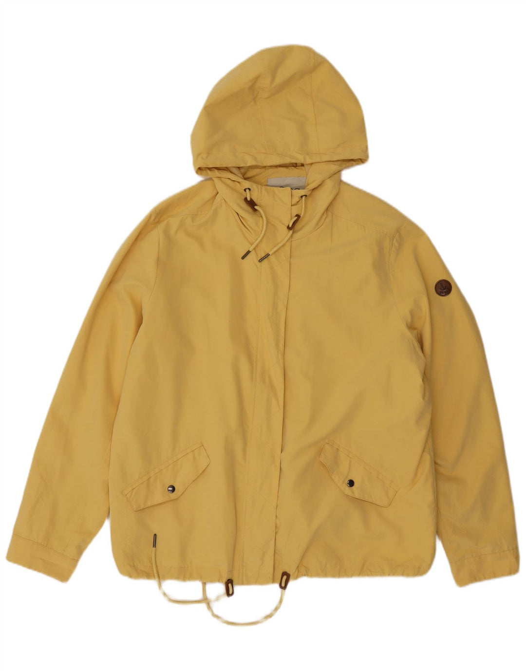 Chaqueta cortavientos con capucha vintage para mujer IT 48 XL Poliéster amarillo