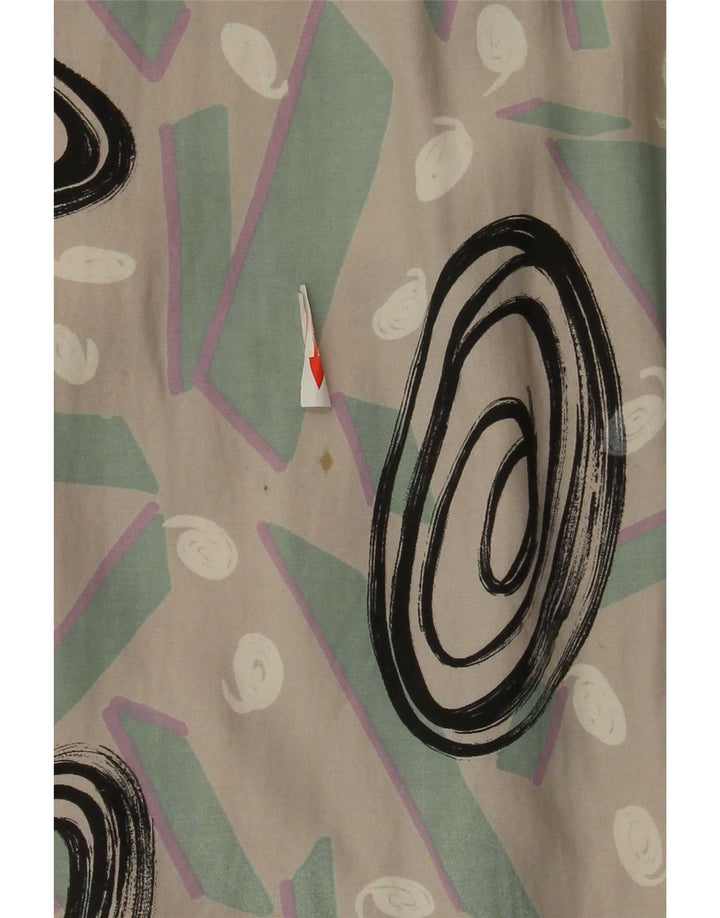 Vintage hombres patrón abstracto camisa medio algodón multicolor