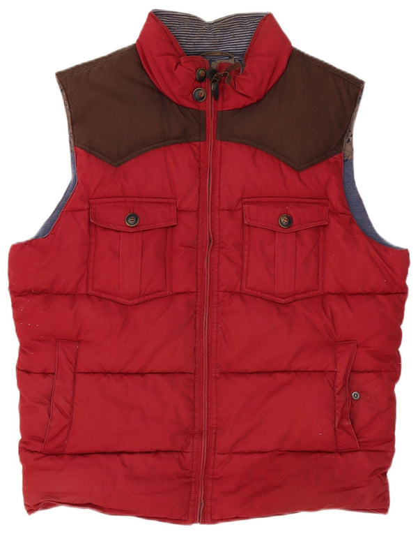 Chaleco acolchado para hombre de Ted Baker Talla 5 XL Algodón rojo con bloques de color