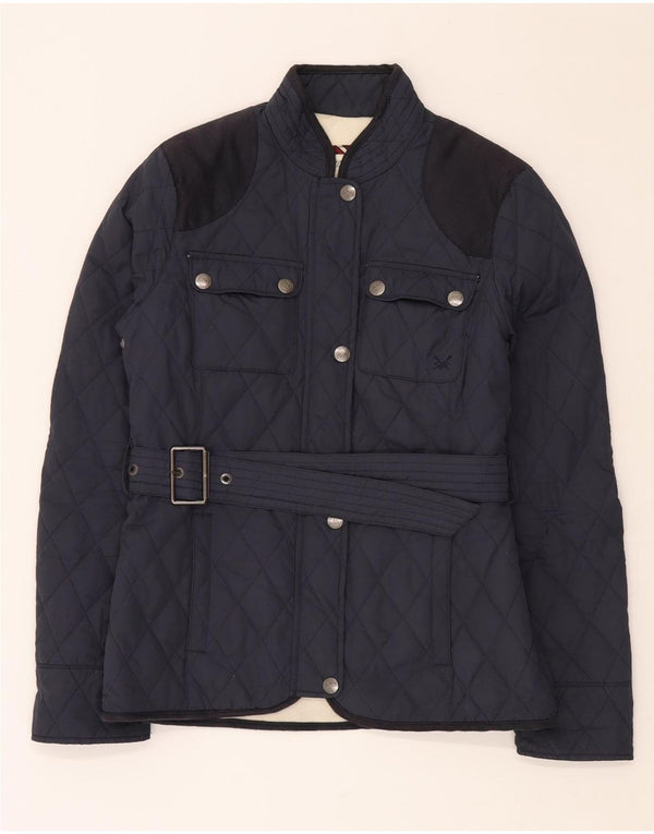 CREW CLOTHING Womens Tailored Fit Quilted Jacket UK 8 Small Navy Blue