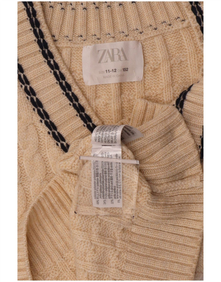 Zara Camiseta Sin Mangas Chaleco Niña 11-12 Años Blanco Roto Poliéster