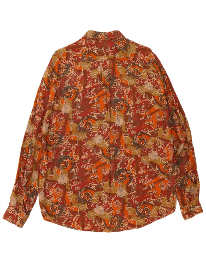 Camisa Hombre Cotton Club Viscosa Floral Marrón Medio