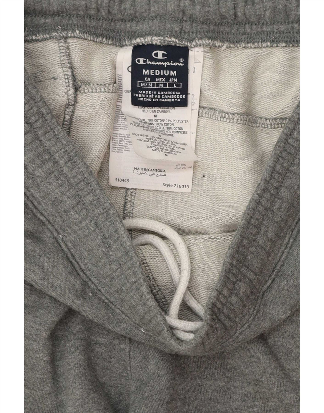Champion Pantalones De Chándal Joggers De Algodón Gris Medio