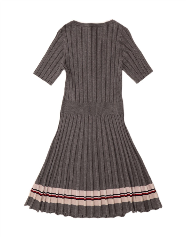 TOMMY HILFIGER Vestido tipo jersey para mujer UK 44 Viscosa a rayas gris grande