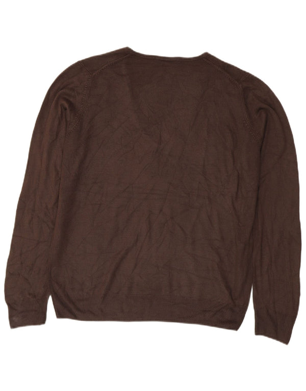 Marks & Spencer Suéter con Cuello en V para Mujer UK 46 Grande Acrílico Marrón