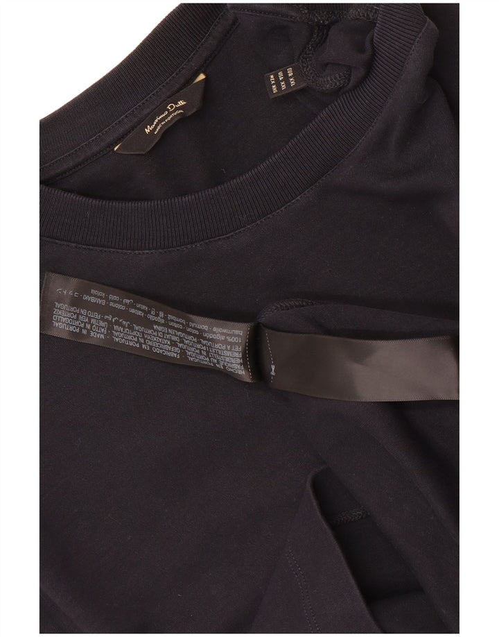 Massimo Dutti Camiseta Hombre Top 2XL Azul Marino Algodón