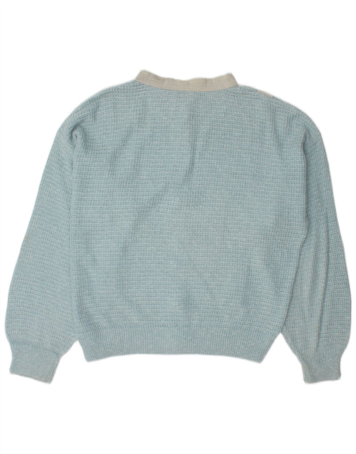 Maximilian Hombre Jersey tipo cárdigan con cremallera completa Bloque de color azul grande