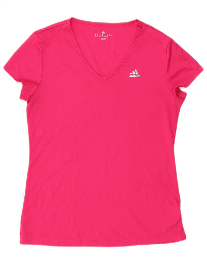 Adidas Mujer Climalite Camiseta Top UK 12/14 Medio Rosa Poliéster