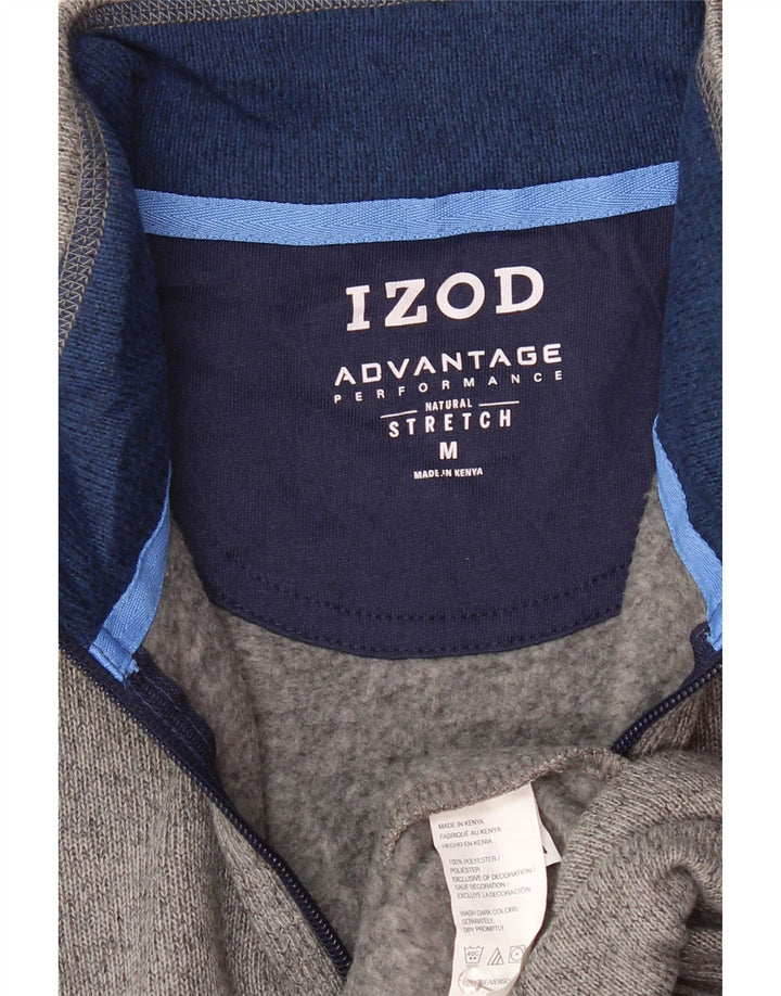 IZOD Sudadera con cuello y cremallera para hombre Jersey Gris medio Poliéster moteado