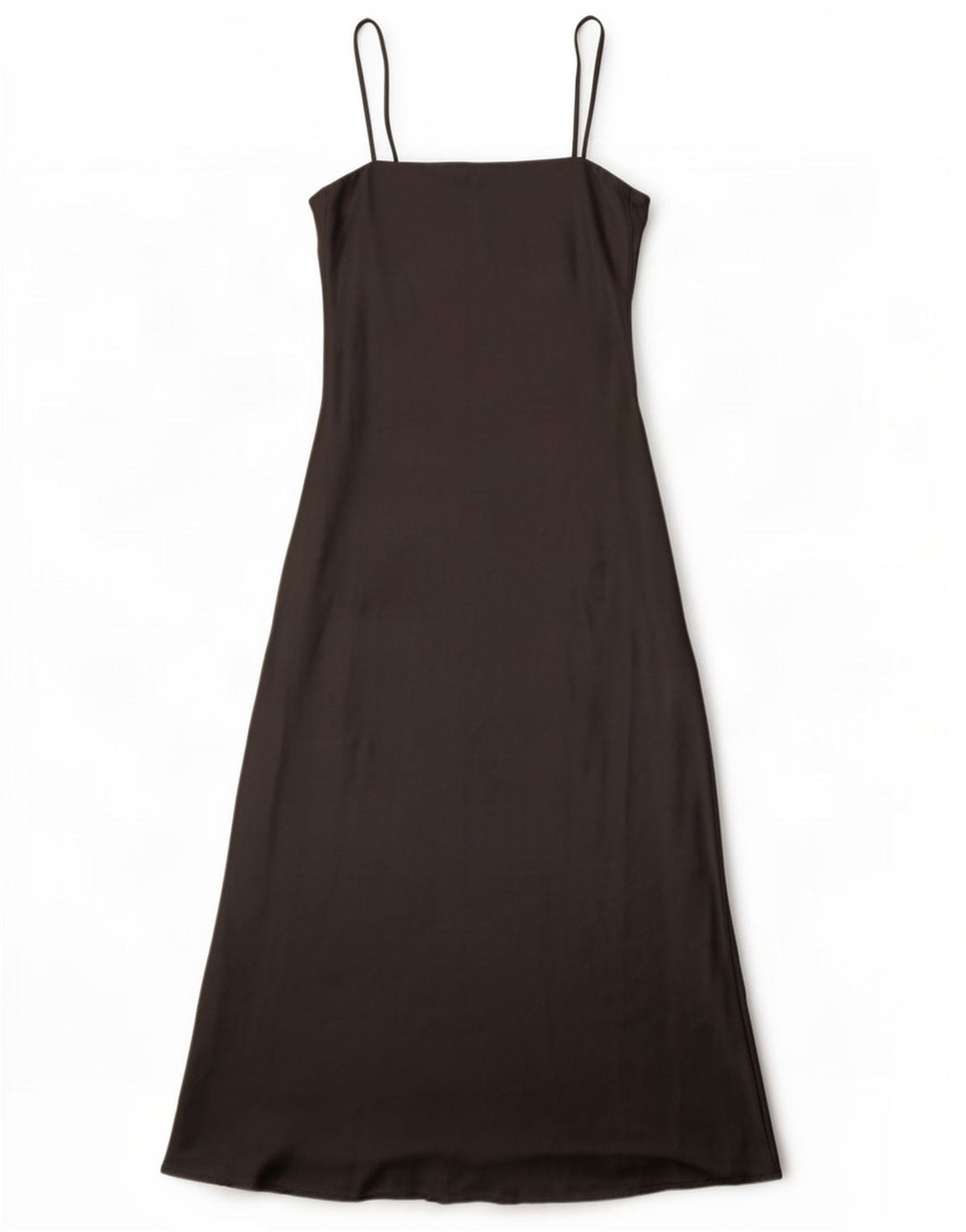 Zara Mujer Maxi Vestido Slip UK 10 Pequeño Poliéster Negro