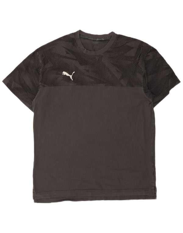 Camiseta Puma Hombre Top Large Gris Geométrico Algodón