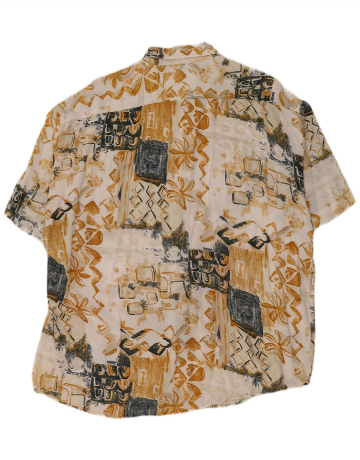 Canda Camisa De Manga Corta Para Hombre De Viscosa Patchwork Multicolor Grande