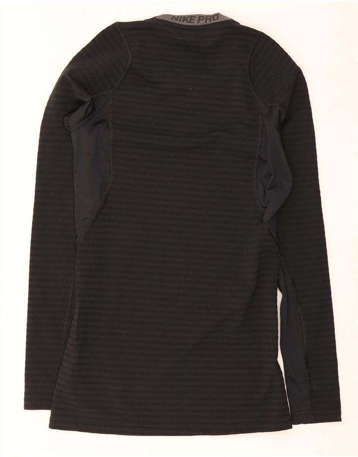 Nike Mens Dri Fit Top manga larga poliéster negro pequeño