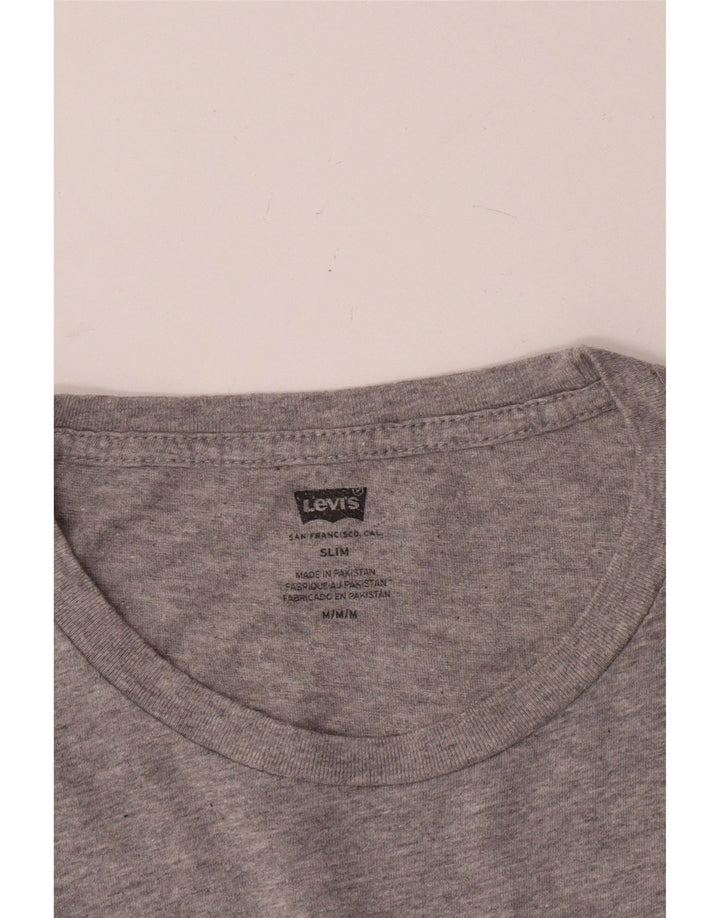Levi's Camiseta ajustada con gráfico para mujer UK 44 Gris medio