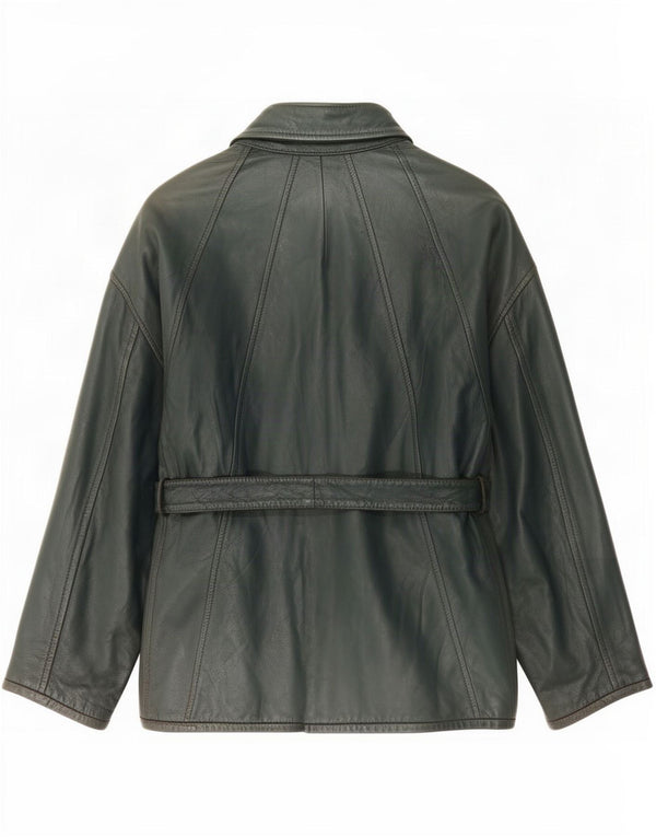 Chaqueta De Cuero Mujer Aicad IT 42 Verde Medio