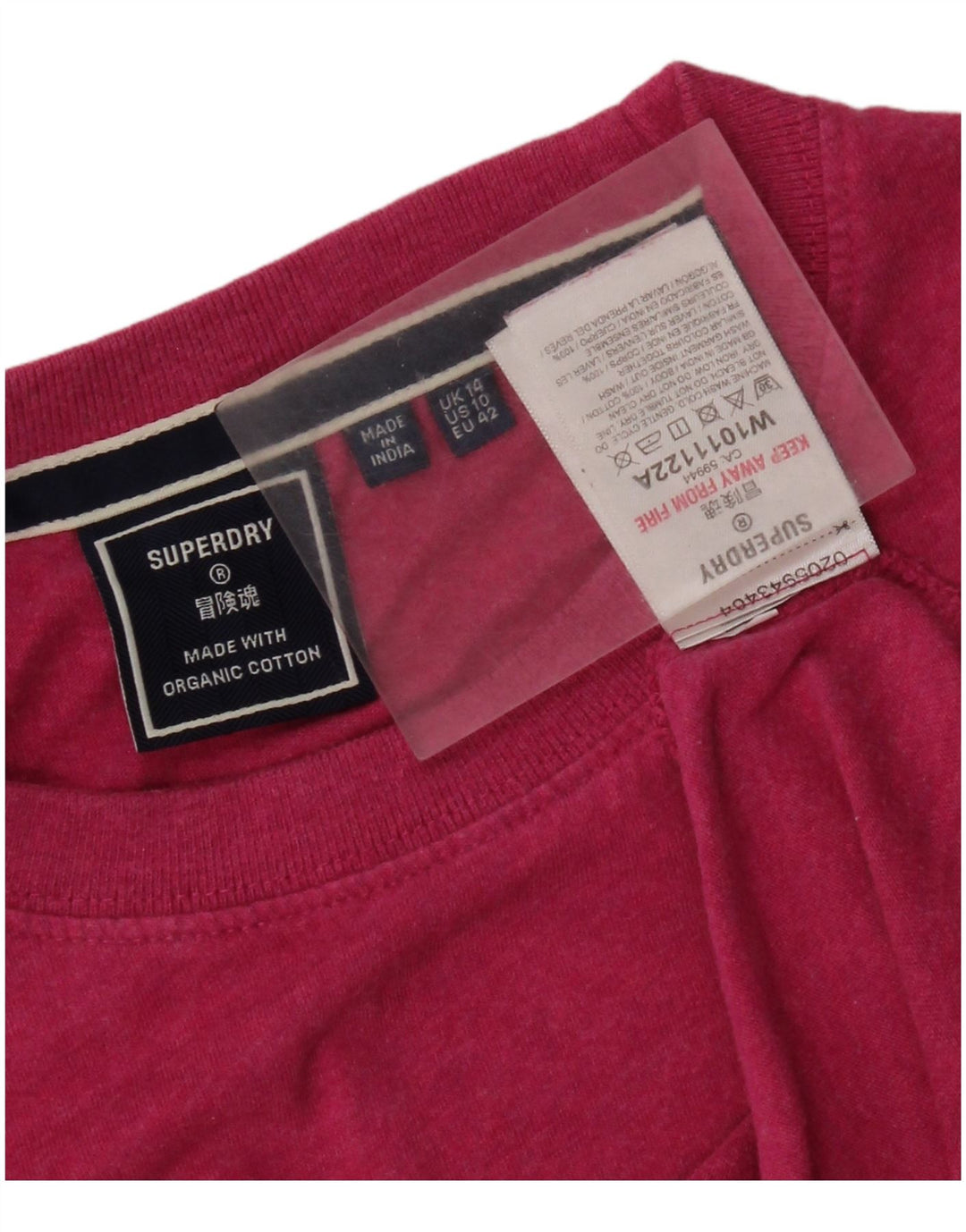 Superdry Camiseta para mujer Top UK 44 Large Pink Cotton