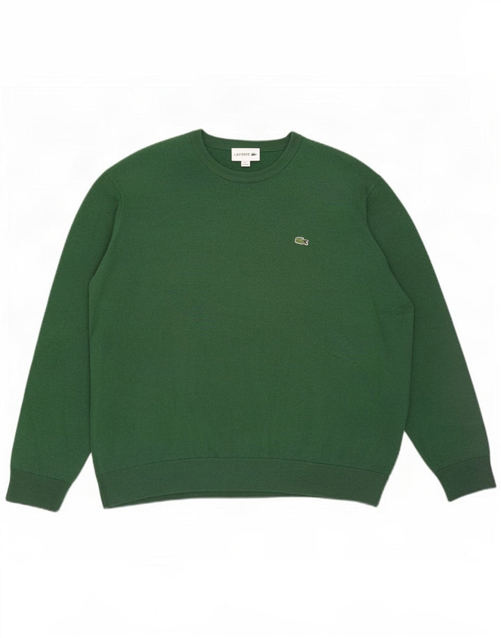 Lacoste Jersey para hombre con cuello barco, talla 7, 2XL, lana verde