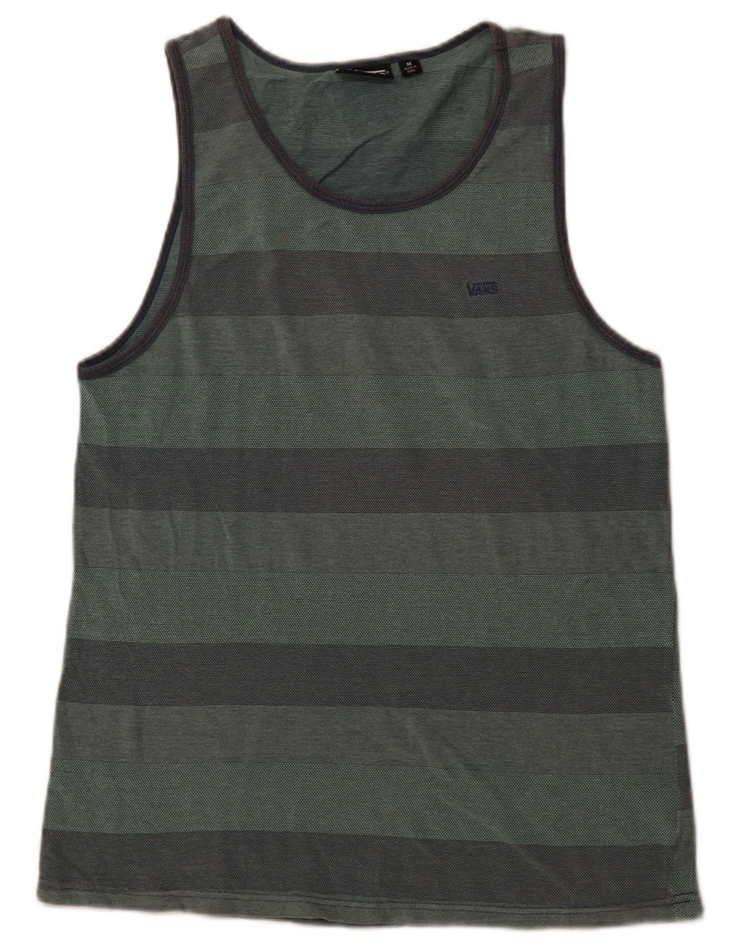 VANS Mens Vest Top Medium Green Striped Cotton