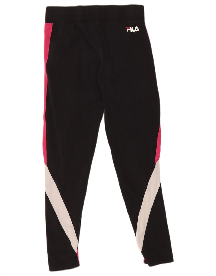 FILA Leggings para mujer UK 8 Small Black Colourblock Algodón