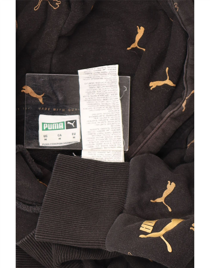 PUMA Jersey con capucha gráfica para hombre Algodón negro mediano
