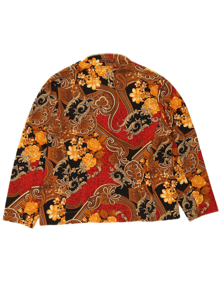 Vintage mujer 5 botones Blazer chaqueta Reino Unido 16 grande multicolor Paisley