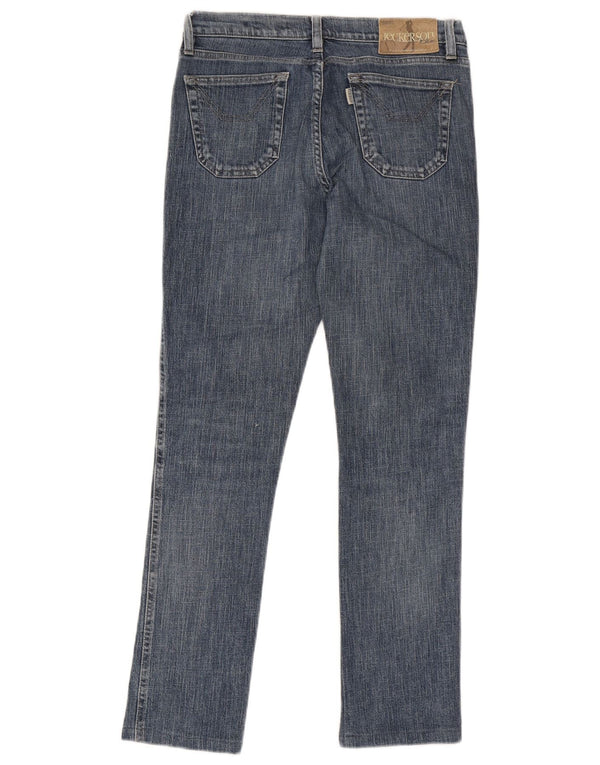 Vaqueros ajustados para mujer Jeckerson W29 L28 Algodón floral azul