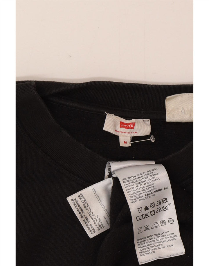 Levi's Sudadera extragrande con gráfico para mujer, talla 40, algodón negro mediano